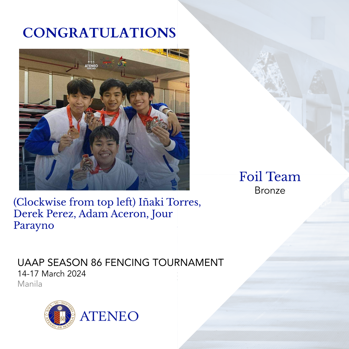 Bronze for the Foil team 