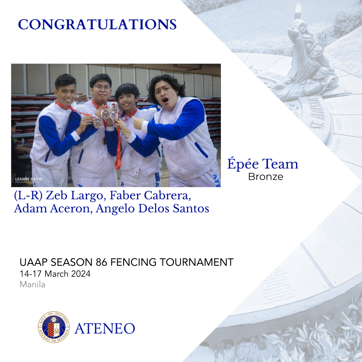 Bronze for the Épée team 