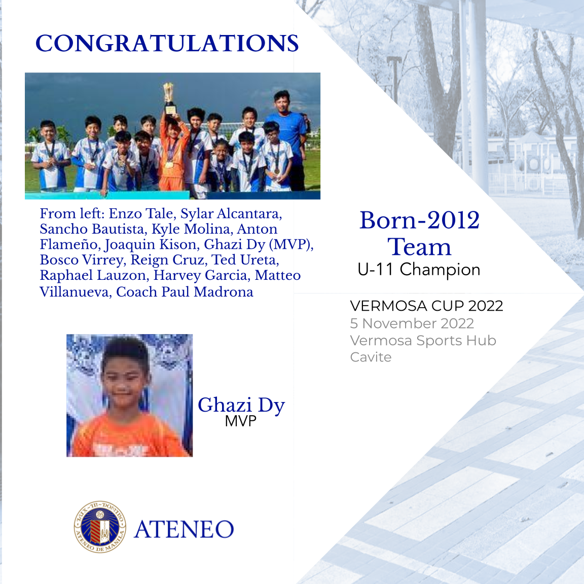 The U-11 Vermosa Cup champs