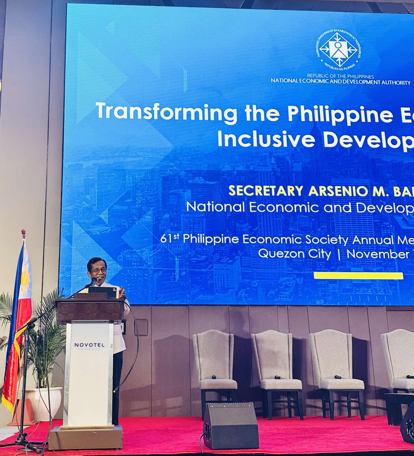 Hon. Arsenio M. Balisacan delivering the Keynote Address