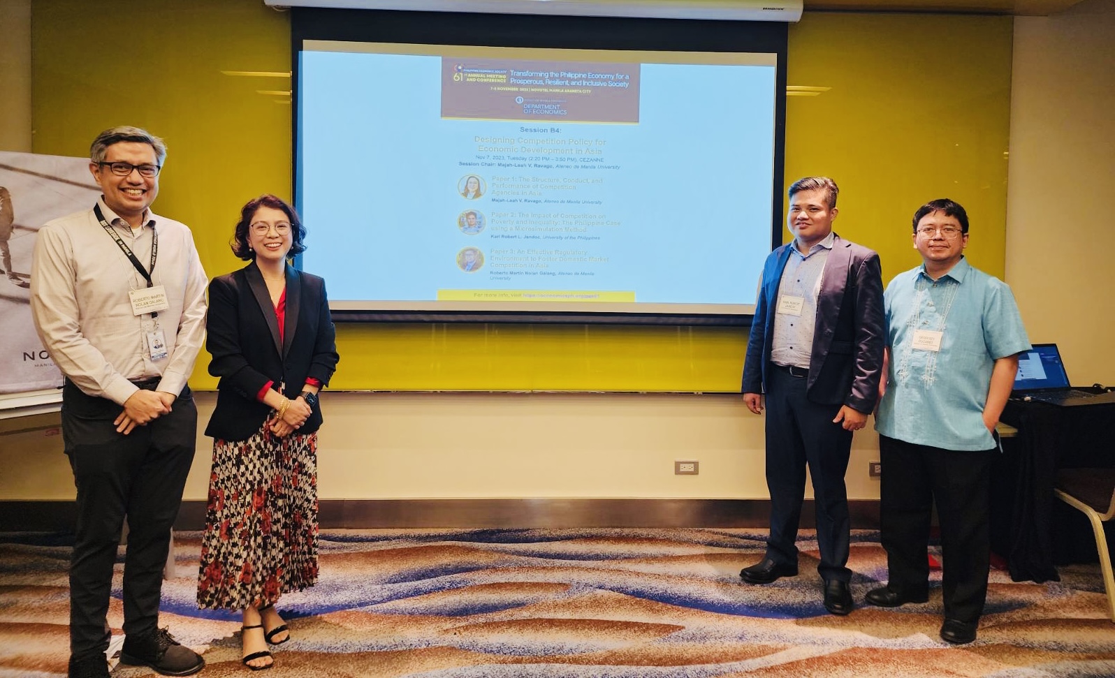 (From L-R) Mr. Roberto Martin Nolan Galang, Dr. Majah-Leah V. Ravago, Mr. Karl Robert L. Jandoc, Dr. Geoffrey Ducanes