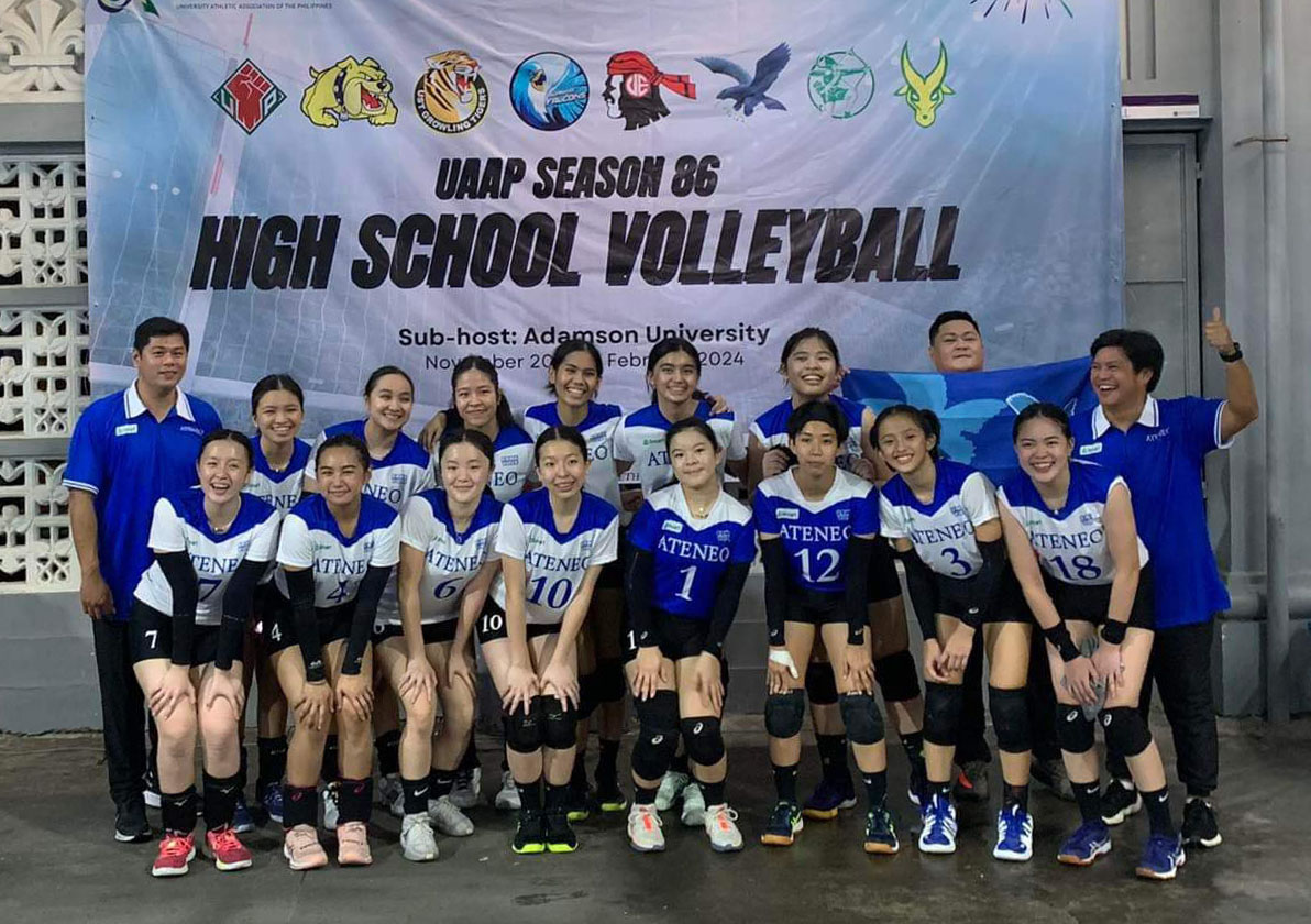 Front row from left: Reece Malonzo, Satya Torres, Annika Lim, Jam Kaw, Megan Cajucom-Uy, Abby Martija, Ten Quimpo, Nicola Ladignon; back row from left: Coach Franz Damian, Ces Nadong, Angel Dagala, Reg Sanchez, Rian Ardidon, Althaea Ramos, Lian Dy, Coach Jay Regala, Coach Babes Castillo