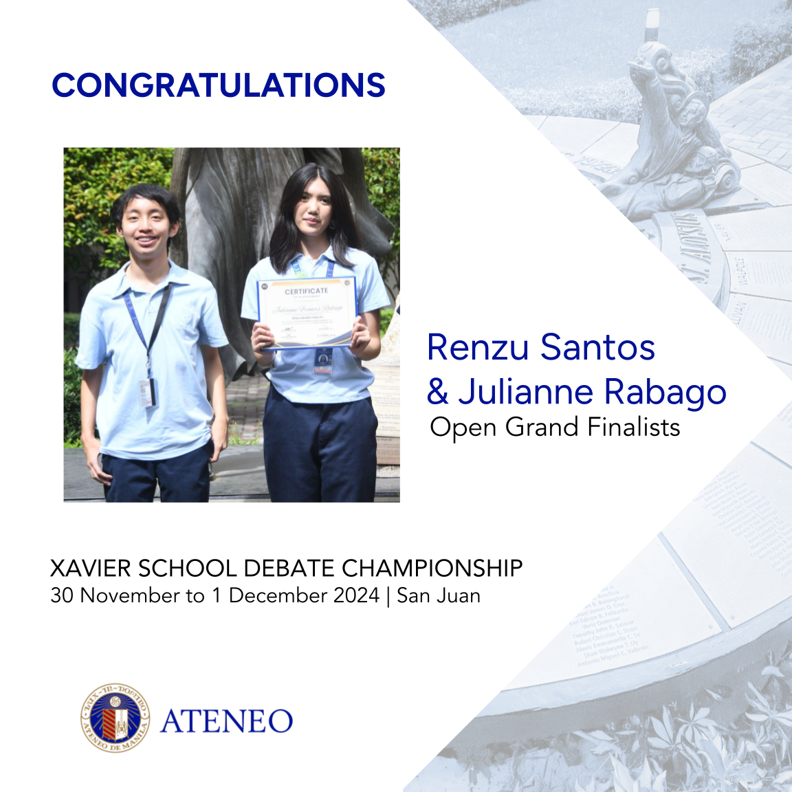 Julianne Rabago and Renzu Santos