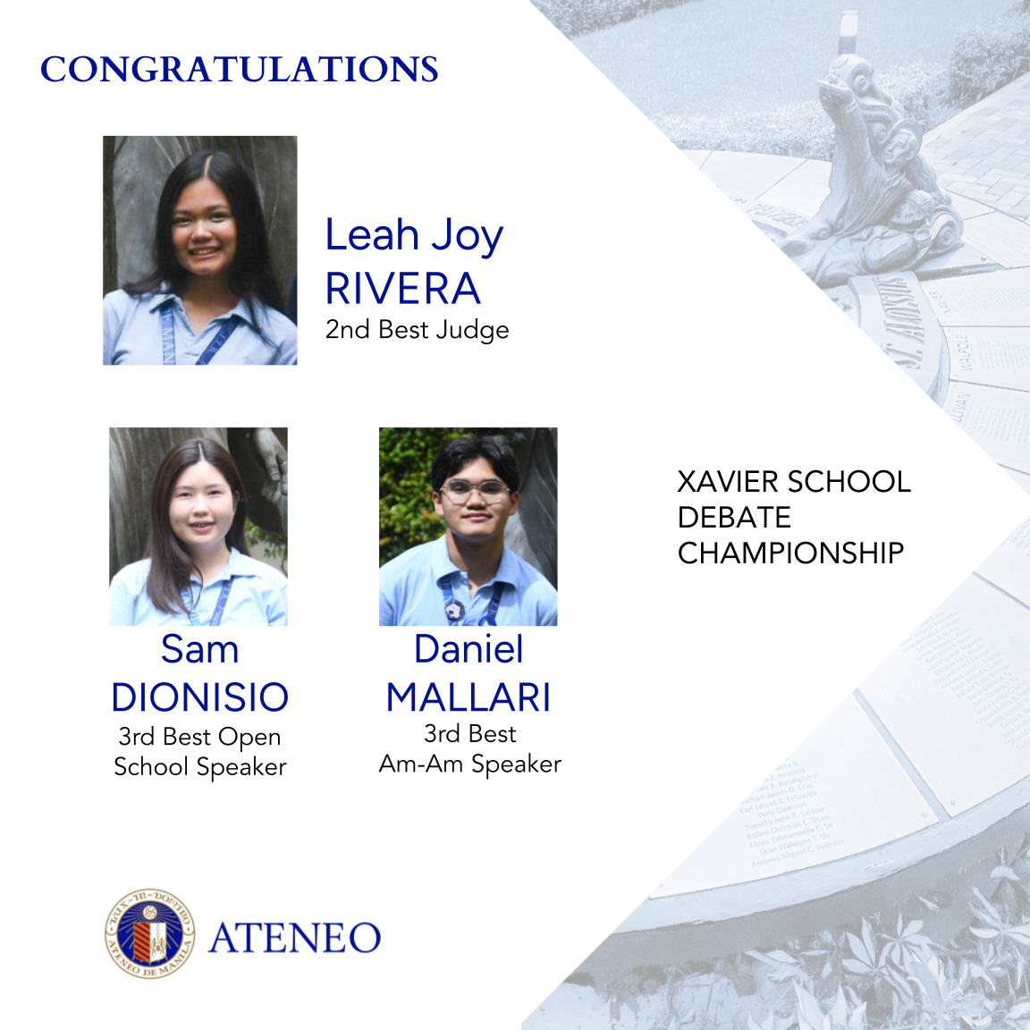 Leah Joy Rivera Samantha Dionsio Daniel Mallari