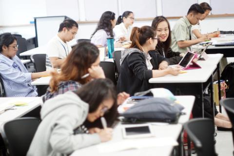LS graduate students in a classroom