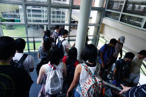 Students at the CTC stairwell