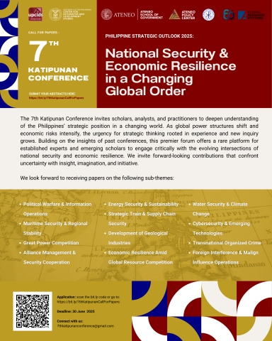 CALL FOR PAPERS: 7th Katipunan Conference