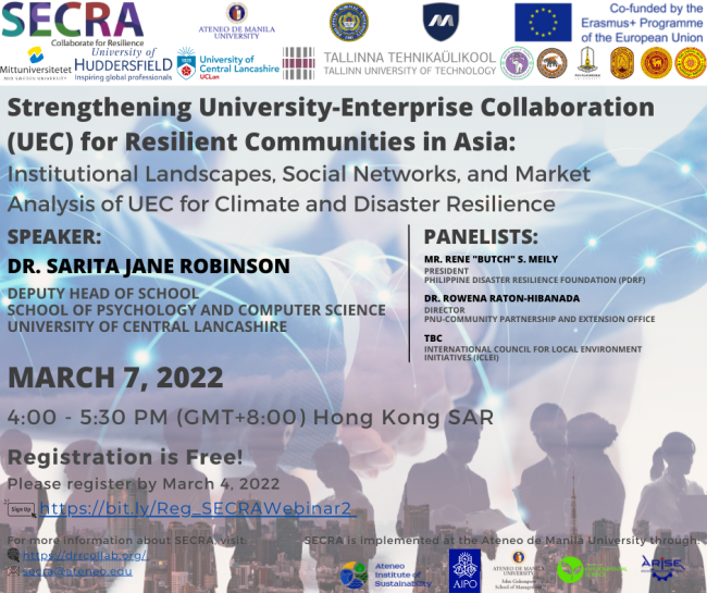 Webinar poster containing the event details