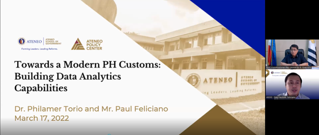 Paul Feliciano, Program Manager at the Ateneo Policy Center, presents during the BOC summit.