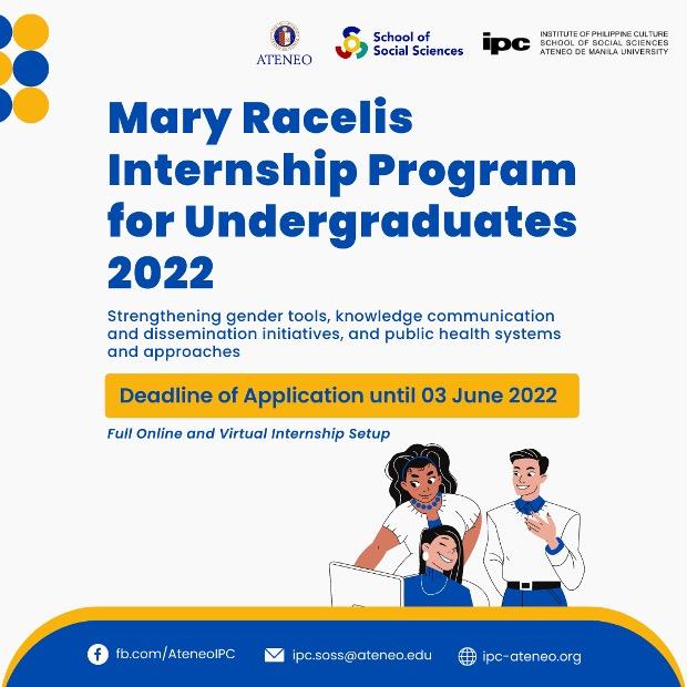 Mary Racelis Internship Program for Undergraduates 2022