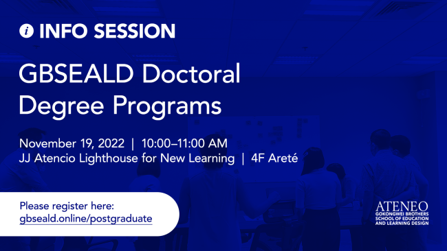 GBSEALD Info Session on EdD and PhD