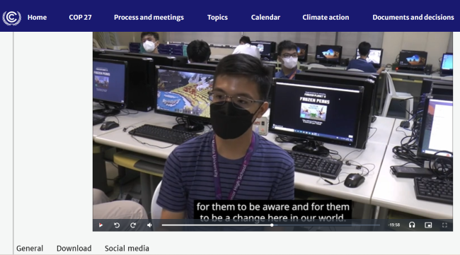 Screenshot of AJHS boy from "Student Voice" video  