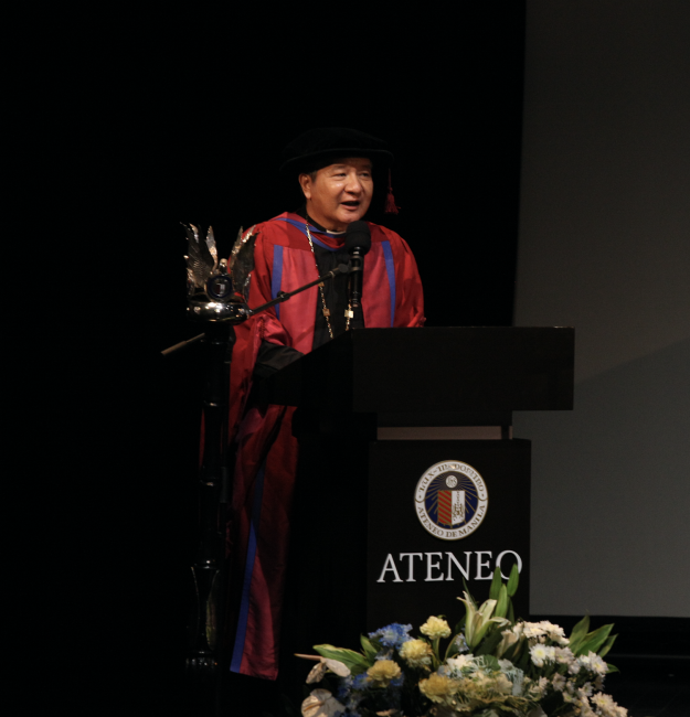Fr. Bobby Yap gives final remarks during the 2022 ASOG Commencement Exercises
