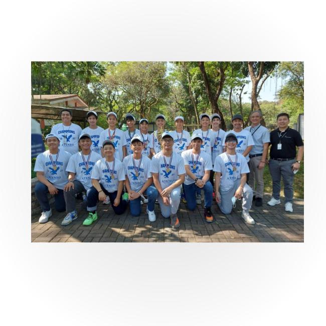 Front row kneeling from left: Dos Adriano, JB David, Enzo Gallardo, Jhustin Hallare, Jaime Teodoro, Riley Fernandez, Migs Favis; second row standing from left: Robert Aenlle, Liam Macapagal, Gabo Yoro, Miguel Meresen, Andrew Sanchez, Ram Ramos, Andrei Pineda, Pio Gonzales, Gab Salvador, PJ Navarro, Jonny Salvador, Ron Capinding  