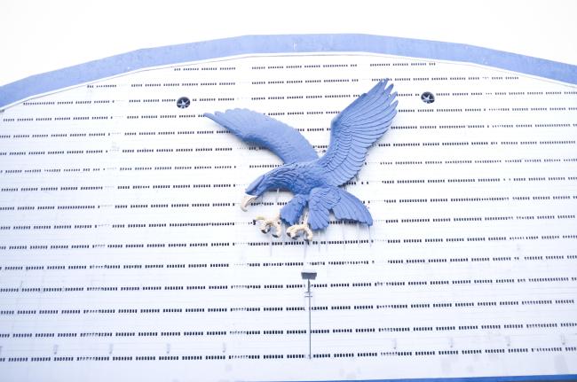 A shot of the facade of the Ateneo Blue Eagle Gym