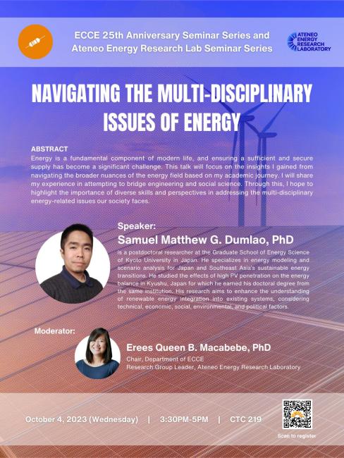 Ateneo Energy Lab Seminar Series Seminar 2324-1 Poster