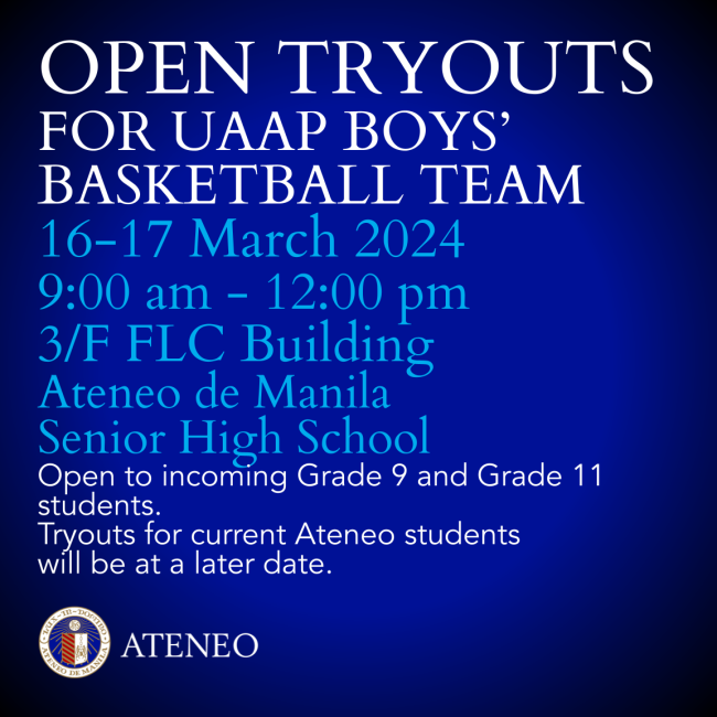 Tryouts on March 16 & 17, 2024 