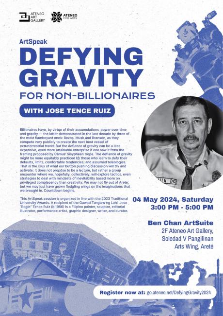 The poster of ArtSpeak with Jose Tence Ruiz