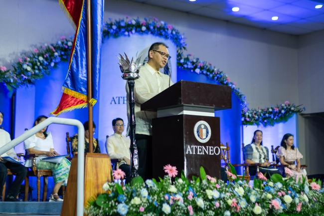  Reverend Deacon Erwin F Arandia SJ speaks to the AGS Class of 2024