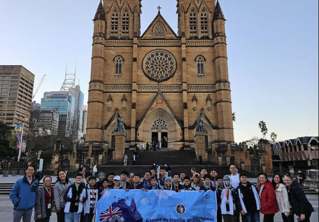 The Ateneo GS contingent at St Mary's Cathedral in Sydney, Australia