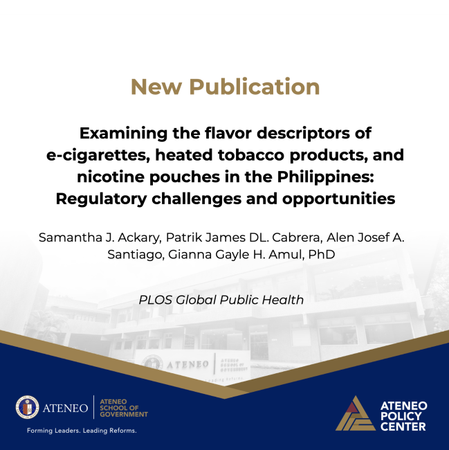 New ASOG Study Highlights Regulatory Gaps in Flavored E-Cigarettes, Heated Tobacco Products, and Nicotine Pouches in the Philippines