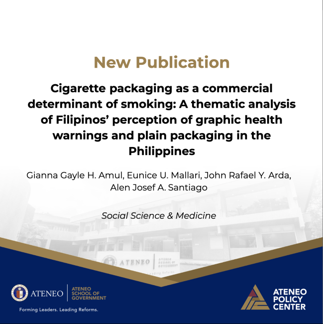 Cigarette Packaging as a Commercial Determinant of Smoking: A Thematic Analysis of Filipinos’ Perception of Graphic Health Warnings and Plain Packaging in the Philippines