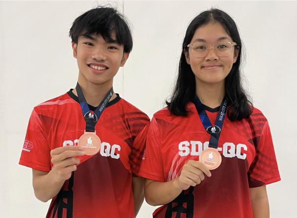 NCR Meet bronze medalists Nathan Chupungco and Stef Leones 