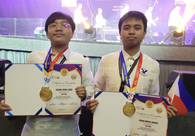Joaquin Jobog and Gerrico Argonza PhIMO Final Round gold medalists 