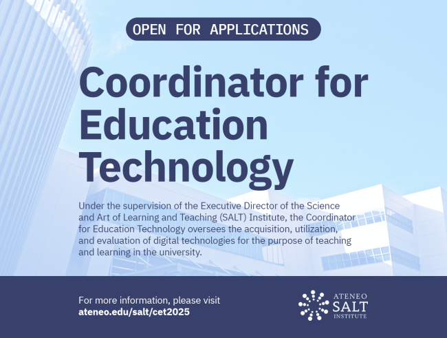 SALT Hiring Poster: Coordinator for Education Technology